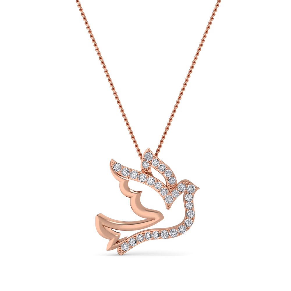Diamond Dove Pendant Necklace 1/10 ct tw Round 10K Rose Gold 18" x8u0vXuw Diamond Dove Pendant Necklace 1/10 ct tw Round 10K Rose Gold 18" x8u0vXuw