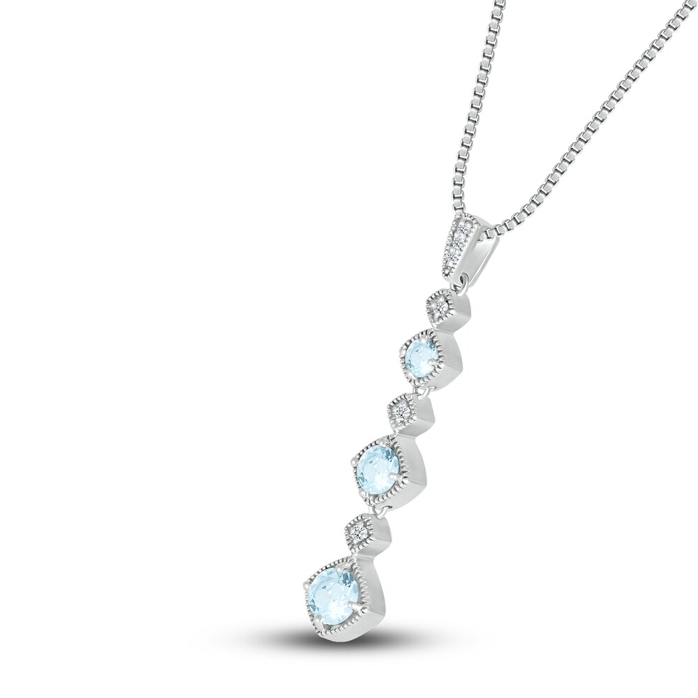 Natural Aquamarine Necklace 1/20 ct tw Diamonds Sterling Silver x9TmVjiH Natural Aquamarine Necklace 1/20 ct tw Diamonds Sterling Silver x9TmVjiH