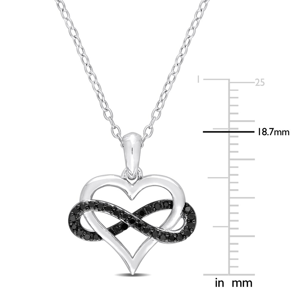 Black Diamond Heart Infinity Necklace 1/6 ct tw Round Sterling Silver xMFHnGJd Black Diamond Heart Infinity Necklace 1/6 ct tw Round Sterling Silver xMFHnGJd