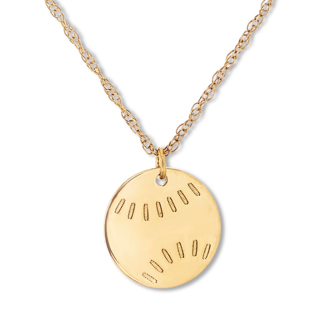 Baseball Necklace 14K Yellow Gold 16" Adjustable xNa9PZ7u Baseball Necklace 14K Yellow Gold 16" Adjustable xNa9PZ7u