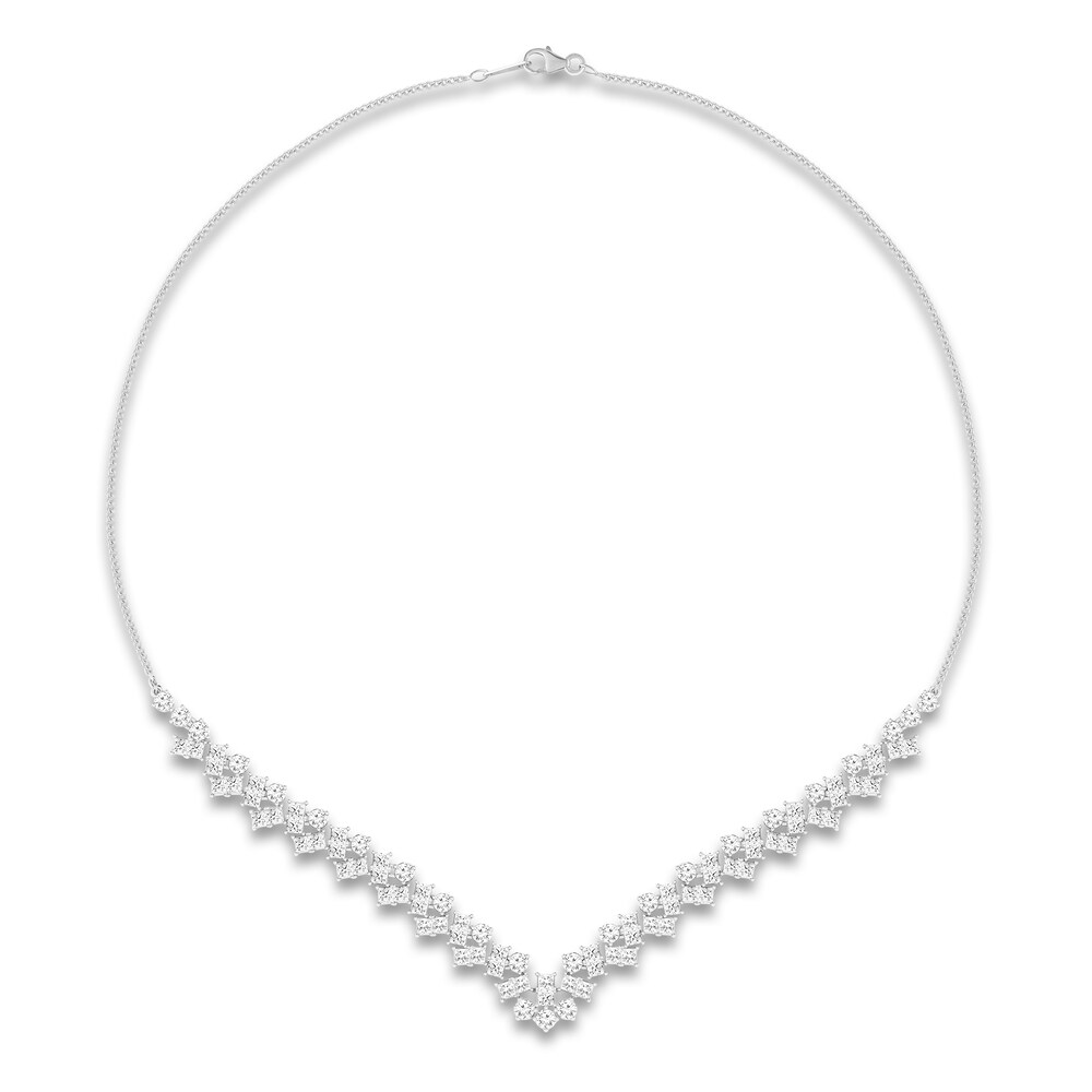 Diamond Necklace 6 ct tw Princess/Round 14K White Gold 19" xP4LVMLq