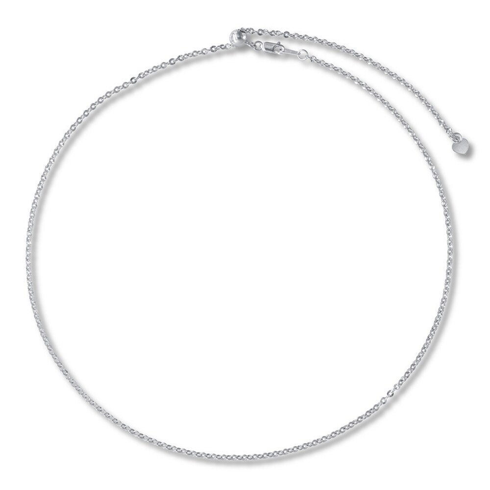 Mirror Cable Necklace 14K White Gold Adjustable 20" xvq3pBTA Mirror Cable Necklace 14K White Gold Adjustable 20" xvq3pBTA