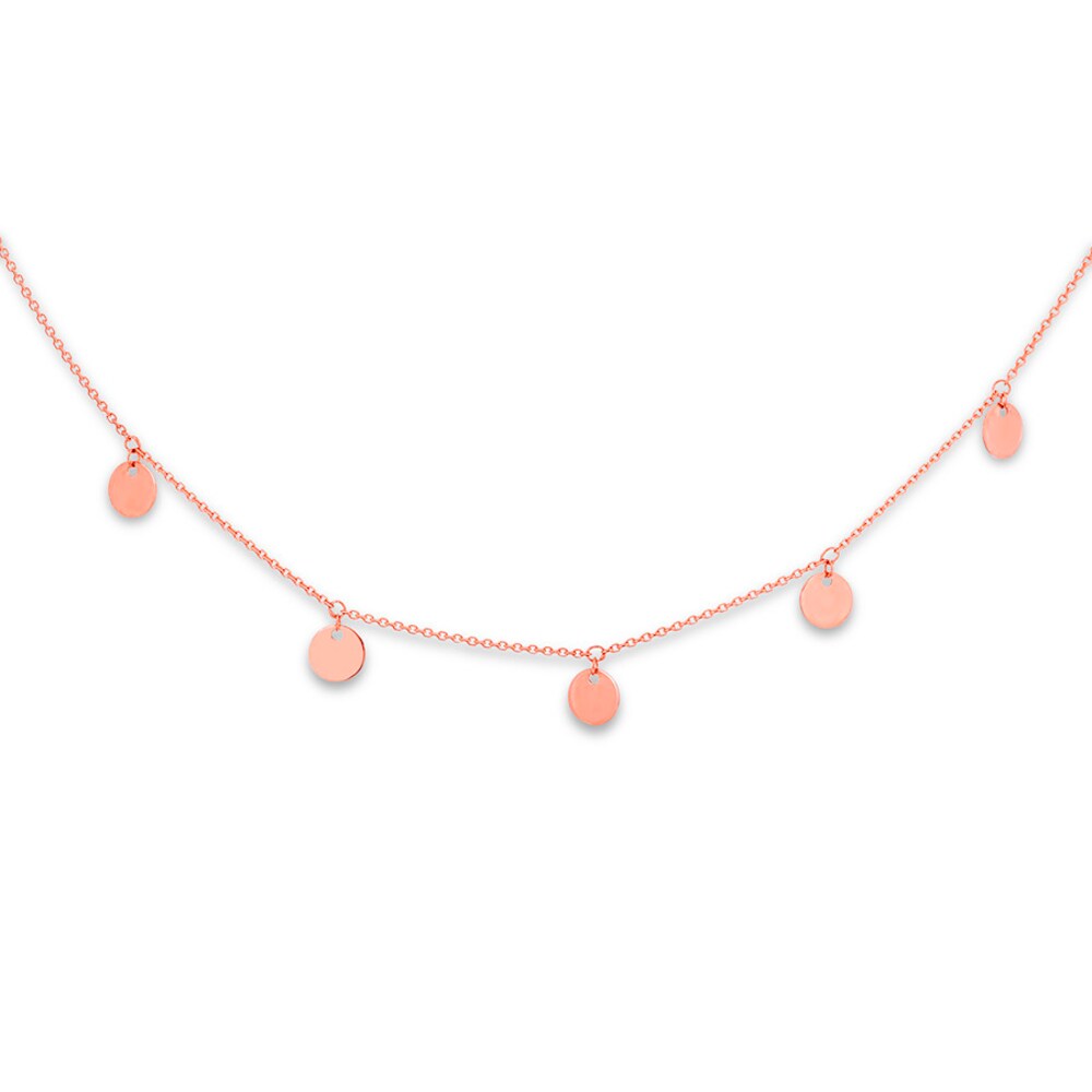 Dangle Disc Choker Necklace 14K Rose Gold 14" Adjustable yBNpYrLH Dangle Disc Choker Necklace 14K Rose Gold 14" Adjustable yBNpYrLH