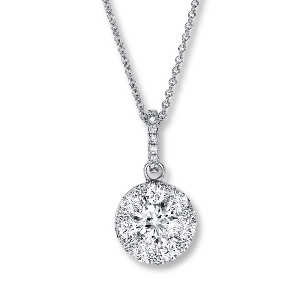 Diamond Necklace 1-1/2 ct tw Round 14K White Gold yFqBf7pu Diamond Necklace 1-1/2 ct tw Round 14K White Gold yFqBf7pu
