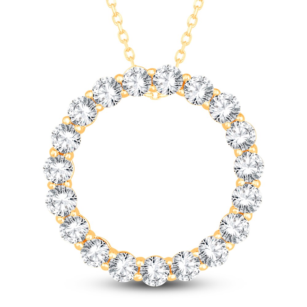 Diamond Circle Pendant Necklace 2 ct tw Round 14K Yellow Gold 18" yZqmnCfc Diamond Circle Pendant Necklace 2 ct tw Round 14K Yellow Gold 18" yZqmnCfc