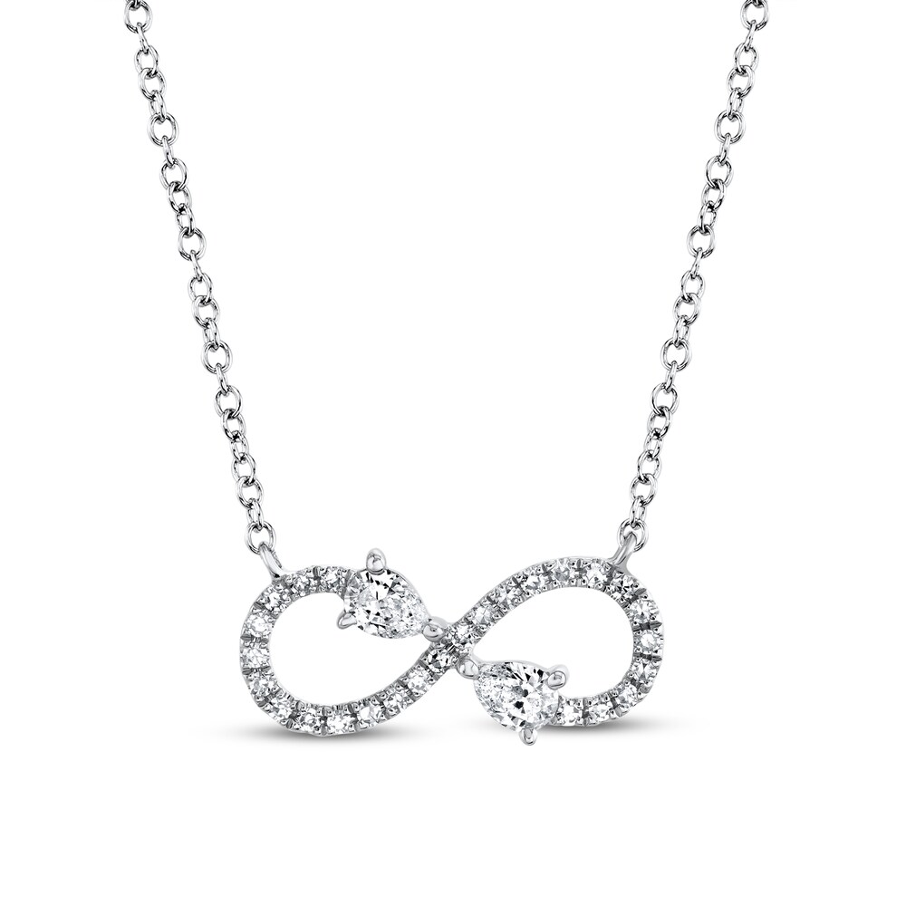 Shy Creation Infinity Necklace 1/5 ct tw Pear-shaped/Round Diamonds 14K White Gold SC55019575 ybn8bgT9 Shy Creation Infinity Necklace 1/5 ct tw Pear-shaped/Round Diamonds 14K White Gold SC55019575 ybn8bgT9