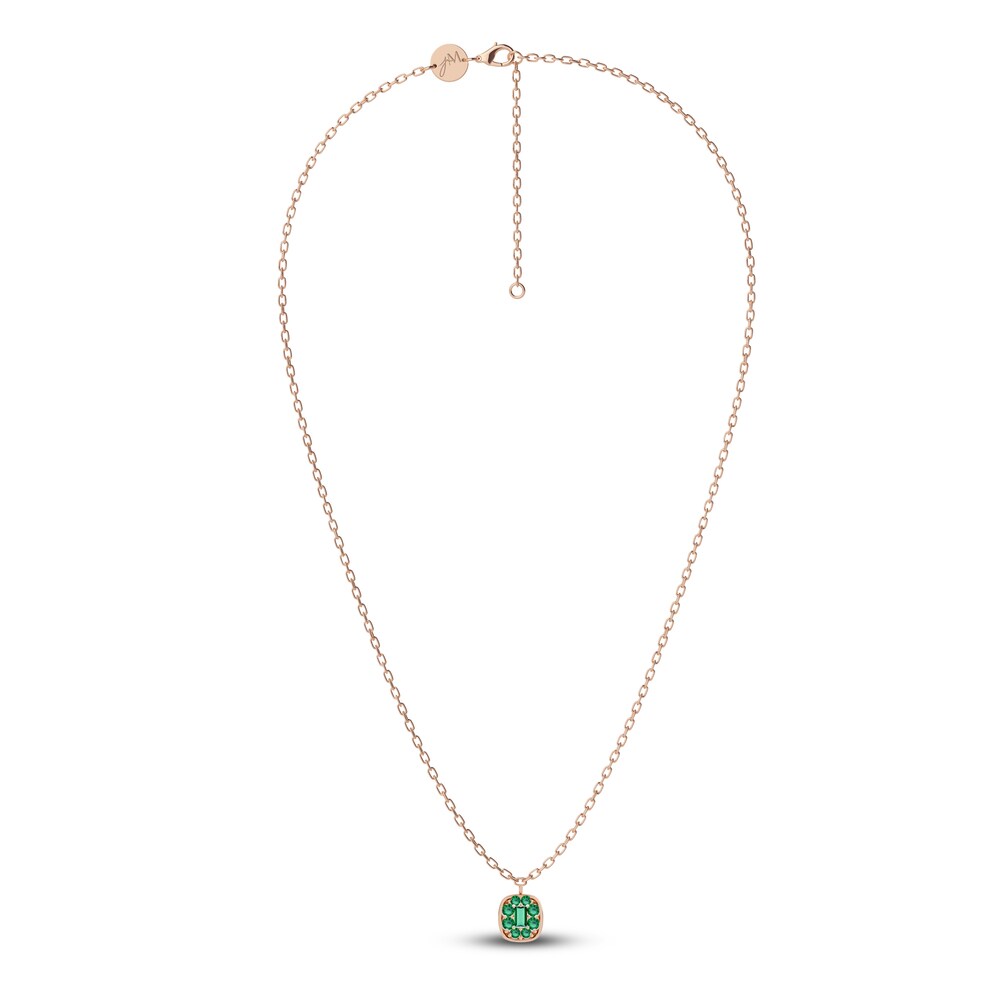 Juliette Maison Natural Emerald Pendant Necklace 10K Rose Gold yfxfM5r9