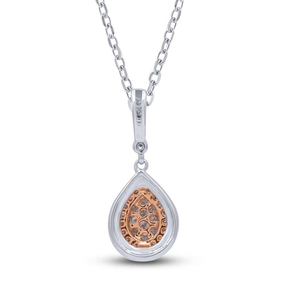 Pink Diamond Pendant Necklace 1/5 ct tw Round 14K Two-Tone Gold 18\" ynbZGsE7 Pink Diamond Pendant Necklace 1/5 ct tw Round 14K Two-Tone Gold 18\" ynbZGsE7