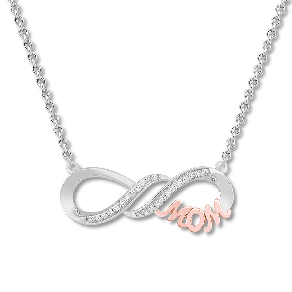 Diamond Mom Infinity Necklace 1/15 ct tw St. Silver/10K Gold yoVGsUej Diamond Mom Infinity Necklace 1/15 ct tw St. Silver/10K Gold yoVGsUej