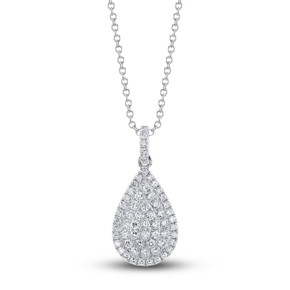 Shy Creation Diamond Teardrop Necklace 1 ct tw Pear 14K White Gold 18" SC55023620 yu7HJ02V Shy Creation Diamond Teardrop Necklace 1 ct tw Pear 14K White Gold 18" SC55023620 yu7HJ02V