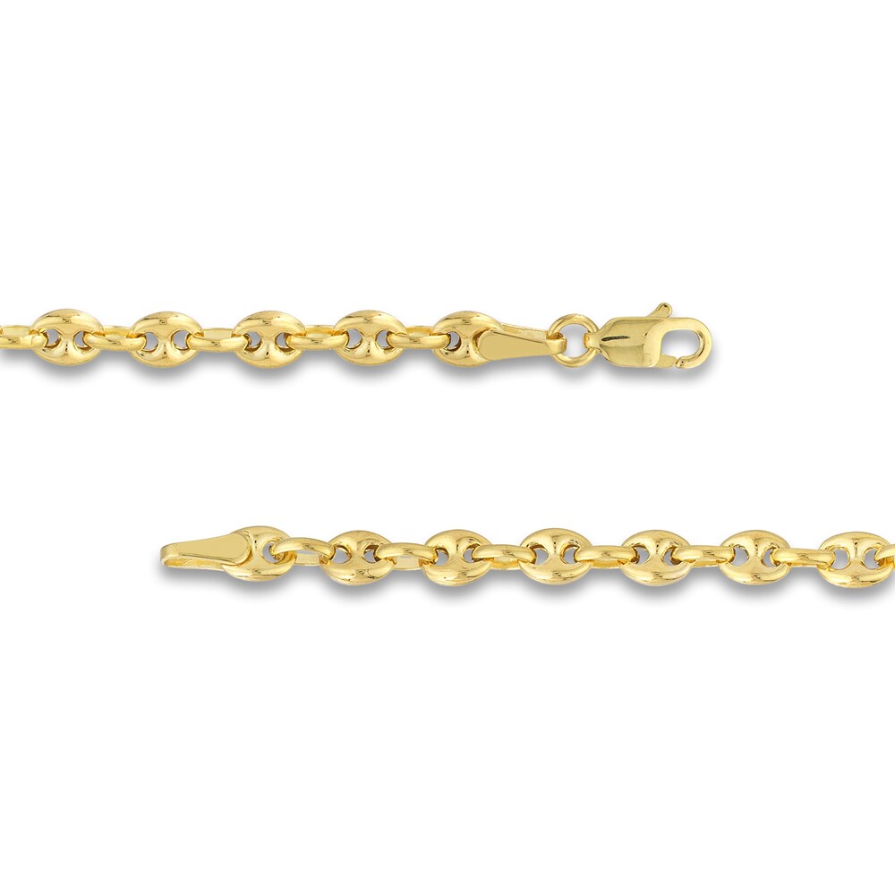 Puffy Mariner Link Necklace 14K Yellow Gold 20\" yvNQ8OTv