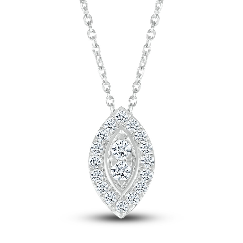 Diamond Pendant Necklace 3/8 ct tw Round 10K White Gold 18" z7BGTarZ Diamond Pendant Necklace 3/8 ct tw Round 10K White Gold 18" z7BGTarZ