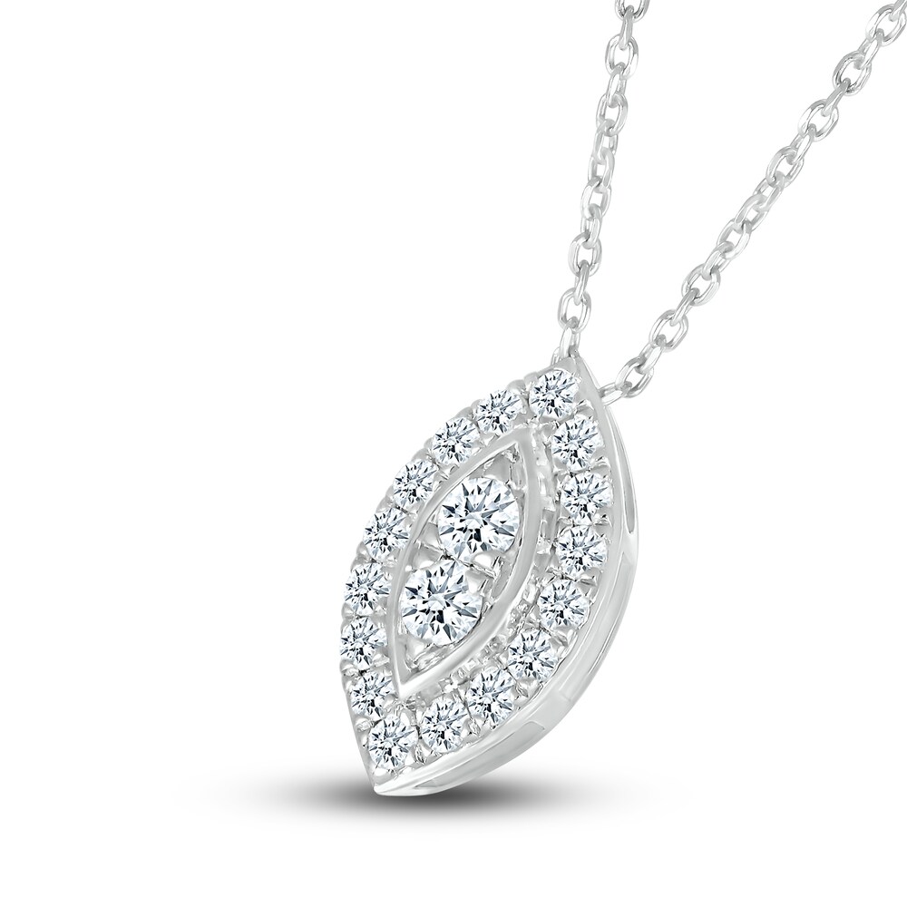 Diamond Pendant Necklace 3/8 ct tw Round 10K White Gold 18\" z7BGTarZ Diamond Pendant Necklace 3/8 ct tw Round 10K White Gold 18\" z7BGTarZ