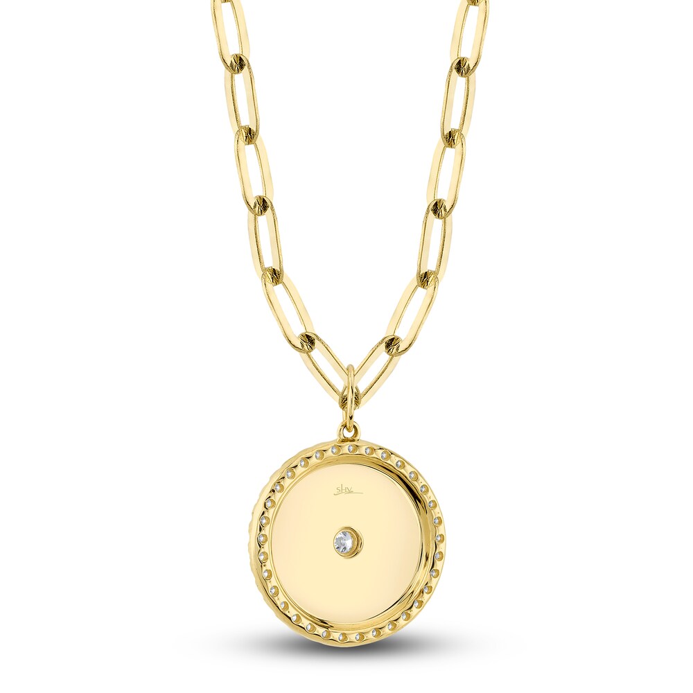 Shy Creation Diamond Compass Paperclip Necklace 3/8 ct tw Round 14K Yellow Gold 18\" SC55023109 zCaJNoXY Shy Creation Diamond Compass Paperclip Necklace 3/8 ct tw Round 14K Yellow Gold 18\" SC55023109 zCaJNoXY