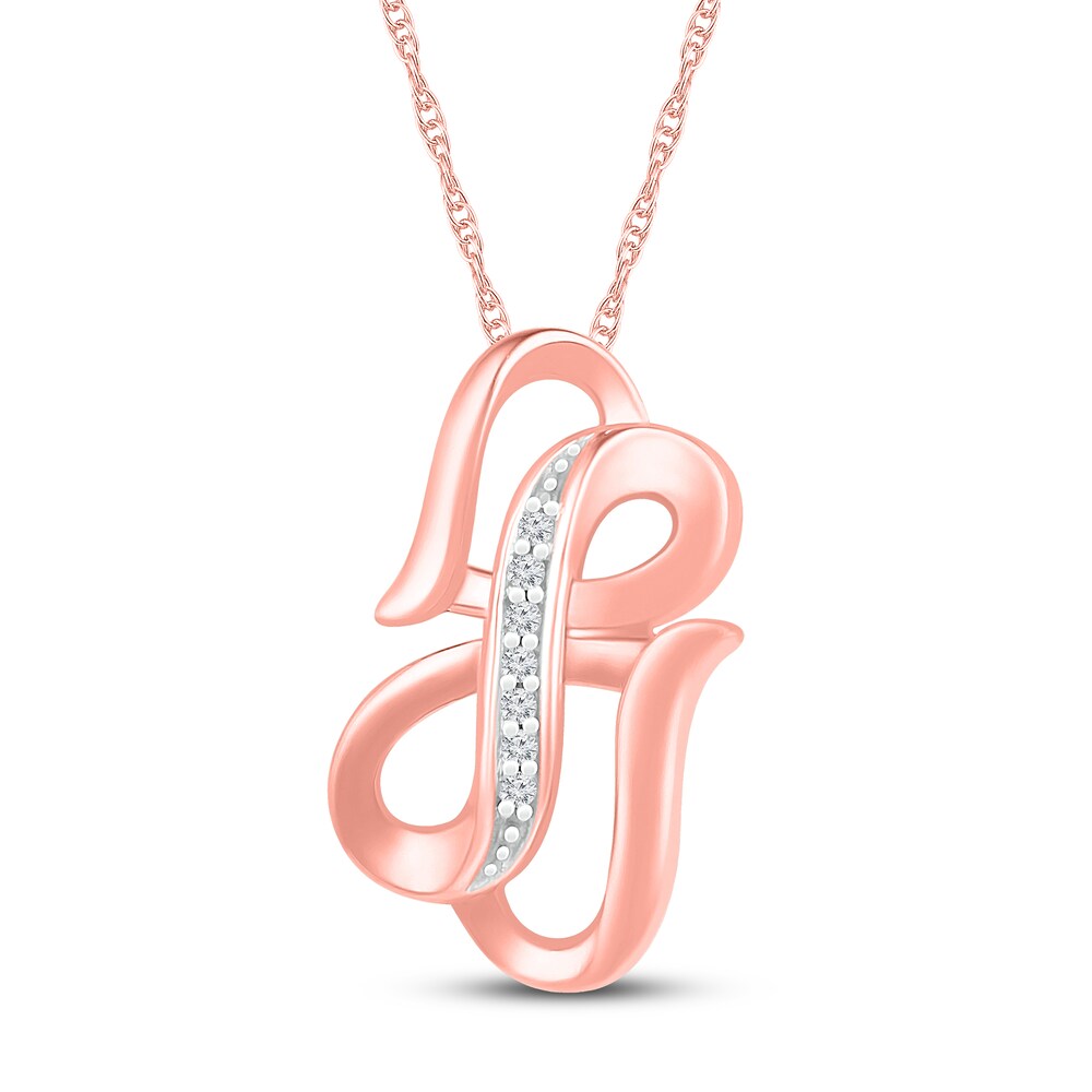 Heart/Infinity Necklace Diamond Accents 10K Rose Gold zCi1AggR Heart/Infinity Necklace Diamond Accents 10K Rose Gold zCi1AggR