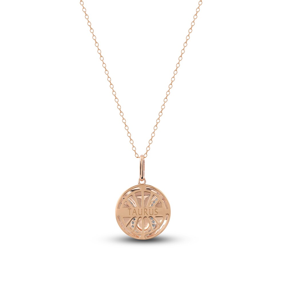 Diamond Taurus Zodiac Pendant Necklace 1/10 ct tw Round 14K Rose Gold zNkL0mOl Diamond Taurus Zodiac Pendant Necklace 1/10 ct tw Round 14K Rose Gold zNkL0mOl