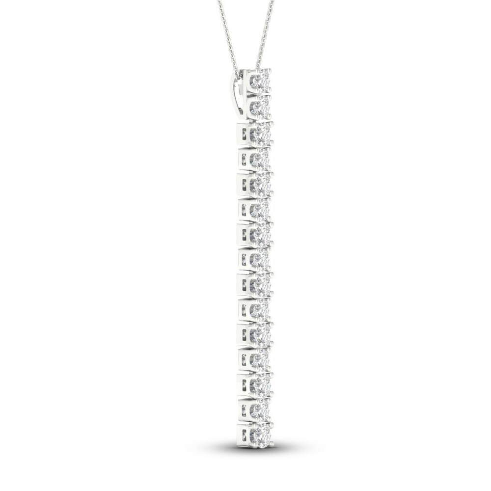 Lab-Created Diamond Necklace 2 ct tw Round 14K White Gold zTS55kIy