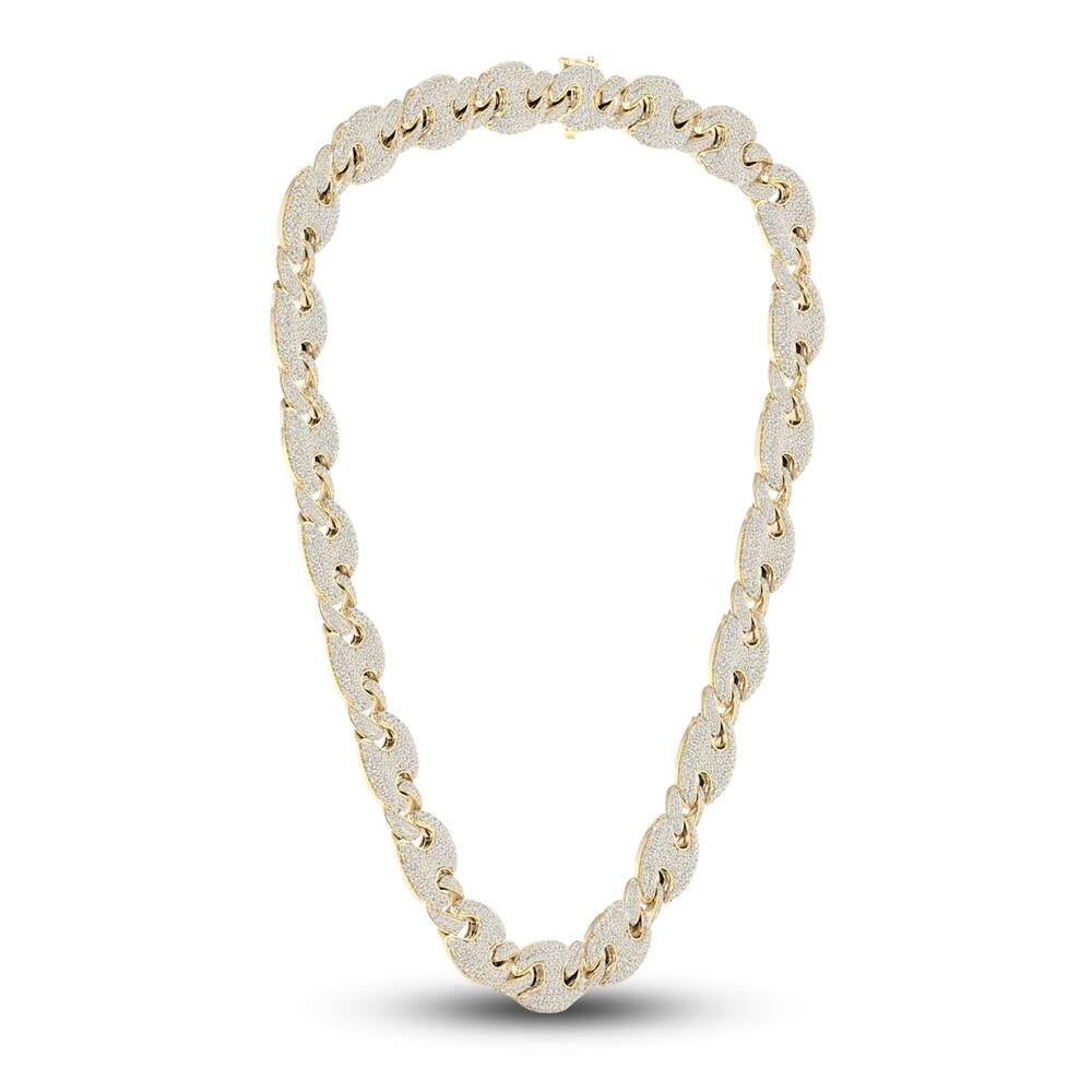 Men\'s Lab-Created Diamond Chain Necklace 33 ct tw Round 14K Yellow Gold zVZgyJuw Men\'s Lab-Created Diamond Chain Necklace 33 ct tw Round 14K Yellow Gold zVZgyJuw