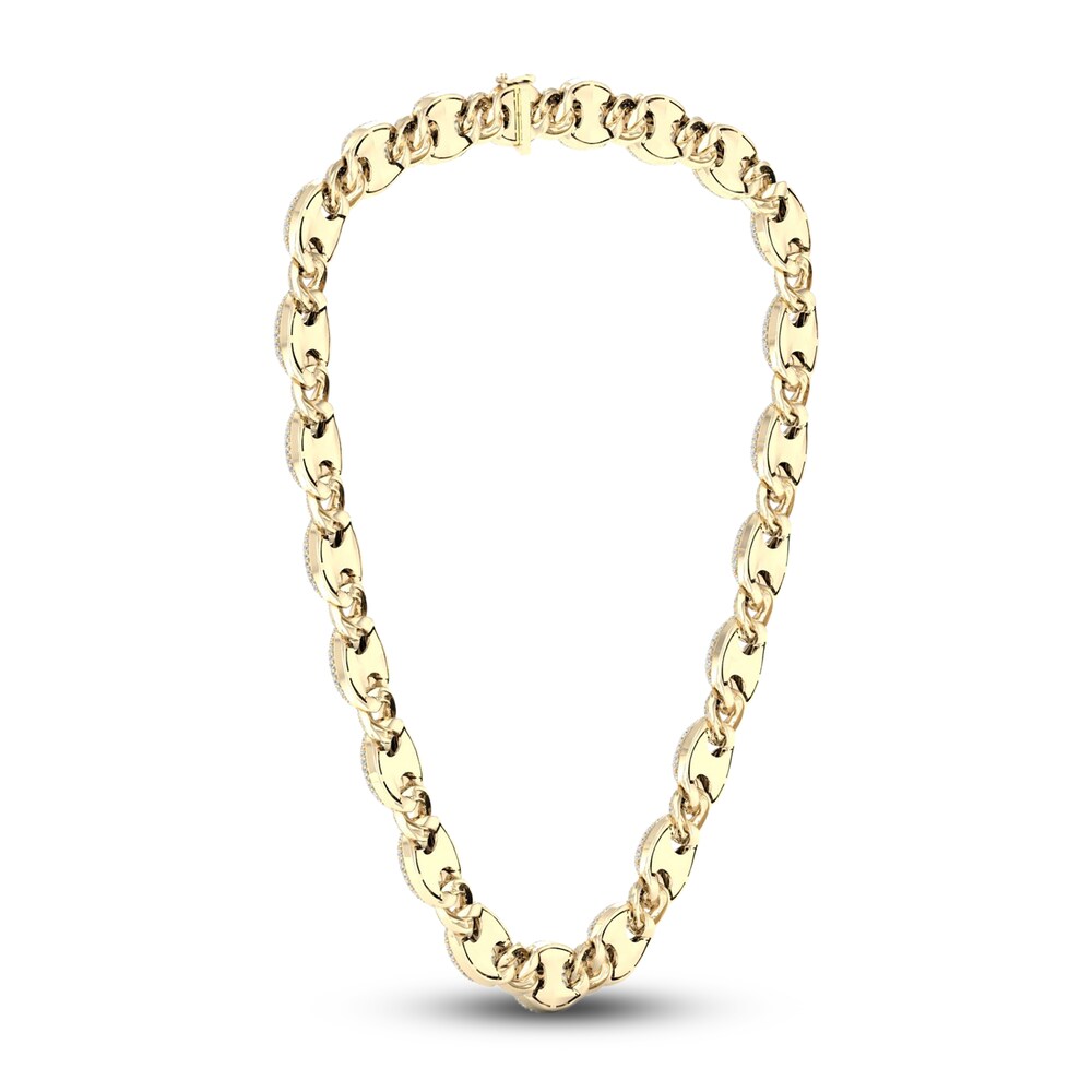 Men\'s Lab-Created Diamond Chain Necklace 33 ct tw Round 14K Yellow Gold zVZgyJuw Men\'s Lab-Created Diamond Chain Necklace 33 ct tw Round 14K Yellow Gold zVZgyJuw