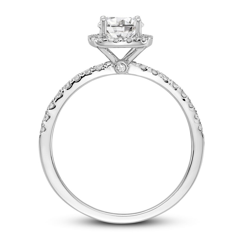 Diamond Engagement Ring 7/8 ct tw Cushion/Round 14K White Gold 02ZdOIzP Diamond Engagement Ring 7/8 ct tw Cushion/Round 14K White Gold 02ZdOIzP