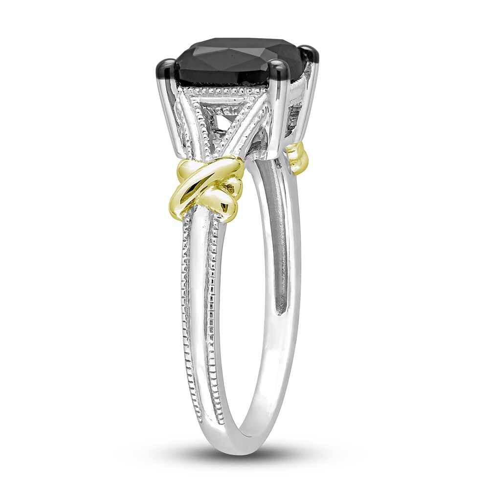 Black Diamond Y-Knot Ring 2 ct tw Cushion 14K Two-Tone Gold 090o2uhH Black Diamond Y-Knot Ring 2 ct tw Cushion 14K Two-Tone Gold 090o2uhH
