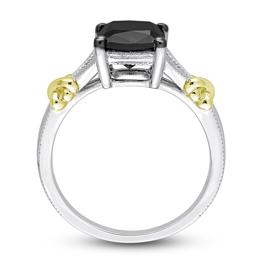 Black Diamond Y-Knot Ring 2 ct tw Cushion 14K Two-Tone Gold 090o2uhH Black Diamond Y-Knot Ring 2 ct tw Cushion 14K Two-Tone Gold 090o2uhH