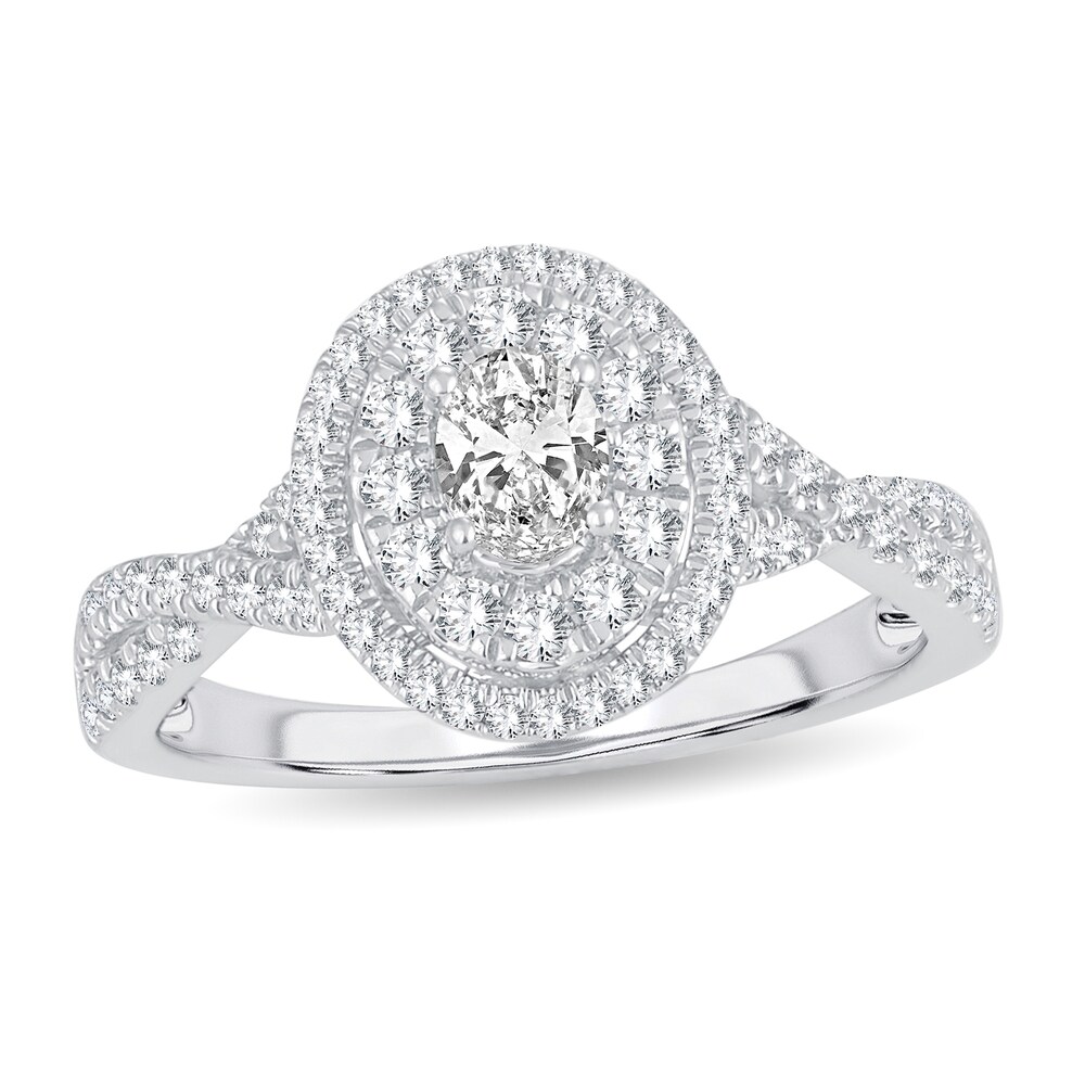 Diamond Ring 3/4 ct tw Oval 14K White Gold 0LnXcLuL Diamond Ring 3/4 ct tw Oval 14K White Gold 0LnXcLuL