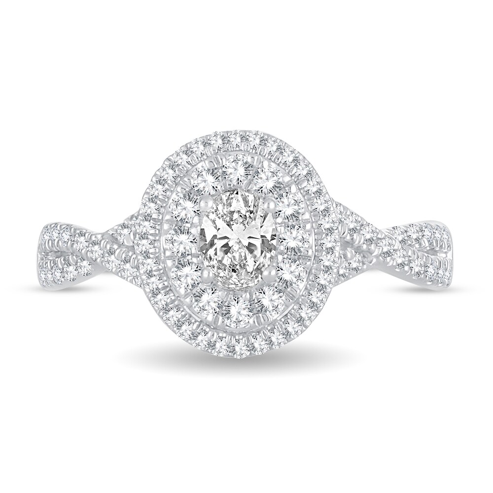 Diamond Ring 3/4 ct tw Oval 14K White Gold 0LnXcLuL Diamond Ring 3/4 ct tw Oval 14K White Gold 0LnXcLuL