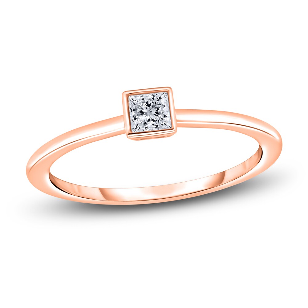 Diamond Solitaire Engagement Ring 1/4 ct tw Bezel-Set Princess 14K Rose Gold (I2/I) 0RlEENb7 Diamond Solitaire Engagement Ring 1/4 ct tw Bezel-Set Princess 14K Rose Gold (I2/I) 0RlEENb7