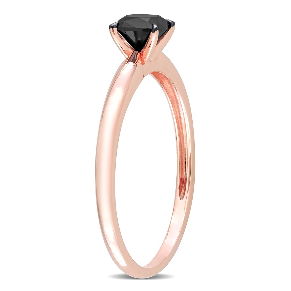 Black Diamond Solitaire Engagement Ring 1/2 ct tw Cushion-cut 14K Rose Gold 0kJ9ltIy Black Diamond Solitaire Engagement Ring 1/2 ct tw Cushion-cut 14K Rose Gold 0kJ9ltIy