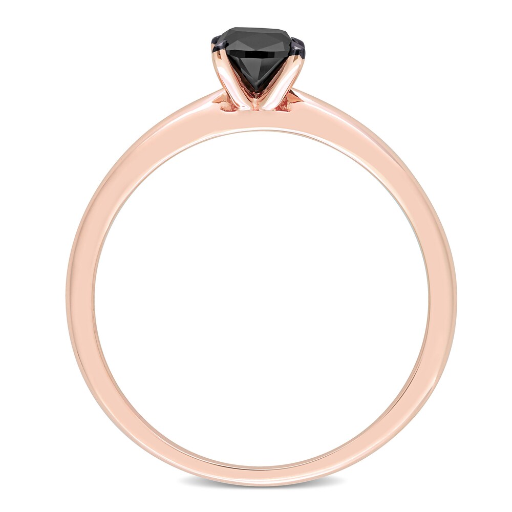 Black Diamond Solitaire Engagement Ring 1/2 ct tw Cushion-cut 14K Rose Gold 0kJ9ltIy Black Diamond Solitaire Engagement Ring 1/2 ct tw Cushion-cut 14K Rose Gold 0kJ9ltIy