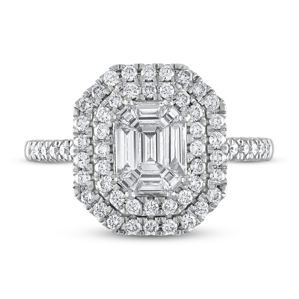Diamond Engagement Ring 1 ct tw Emerald-cut/Round 14K White Gold 0qWzqIXM Diamond Engagement Ring 1 ct tw Emerald-cut/Round 14K White Gold 0qWzqIXM