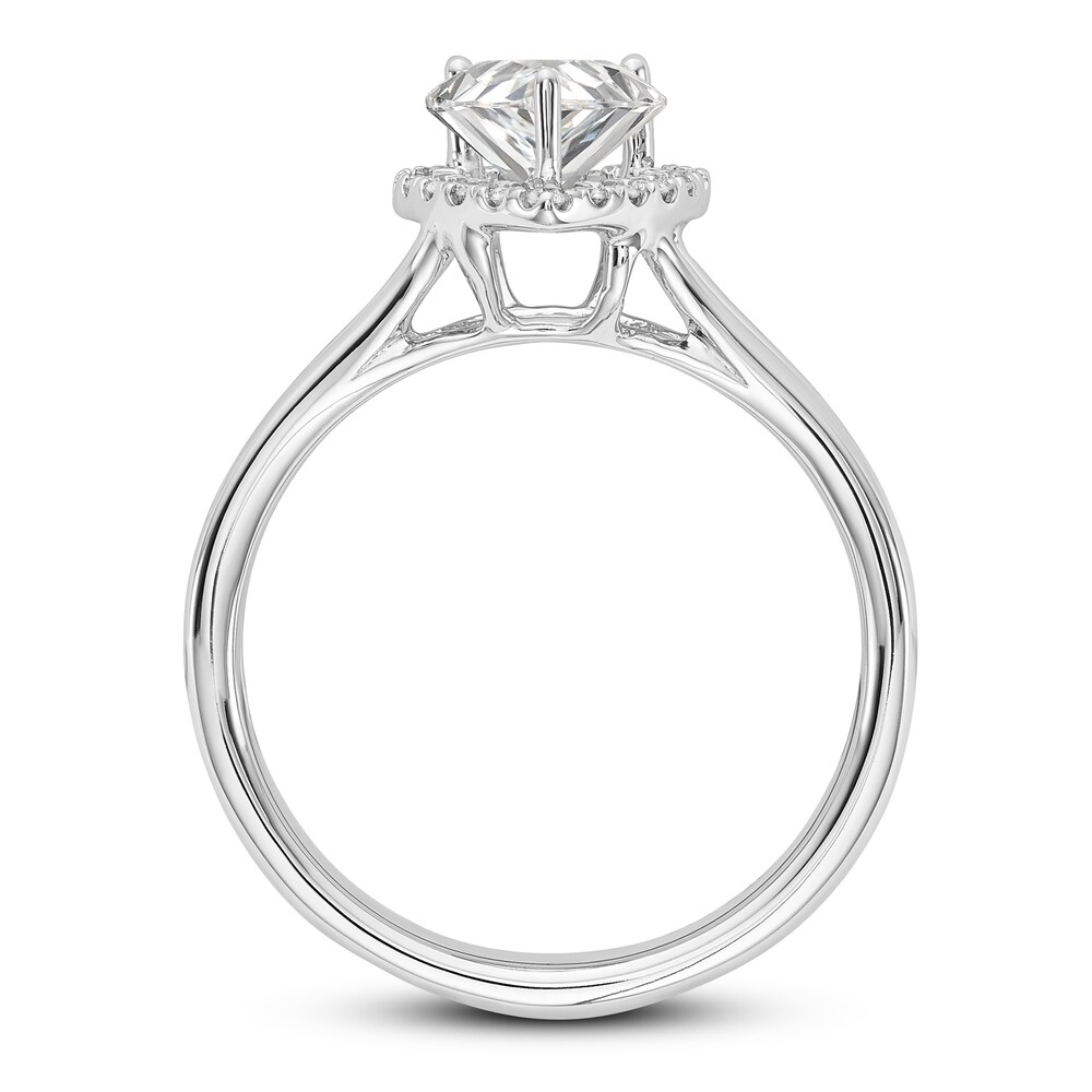 Diamond Halo Engagement Ring 3/4 ct tw Heart/Round 14K White Gold 0u4d2crf Diamond Halo Engagement Ring 3/4 ct tw Heart/Round 14K White Gold 0u4d2crf