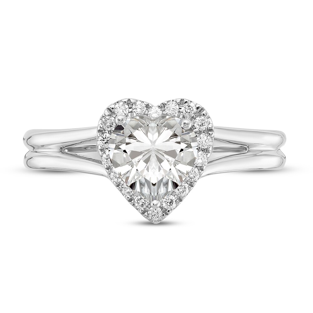 Diamond Halo Engagement Ring 3/4 ct tw Heart/Round 14K White Gold 0u4d2crf Diamond Halo Engagement Ring 3/4 ct tw Heart/Round 14K White Gold 0u4d2crf