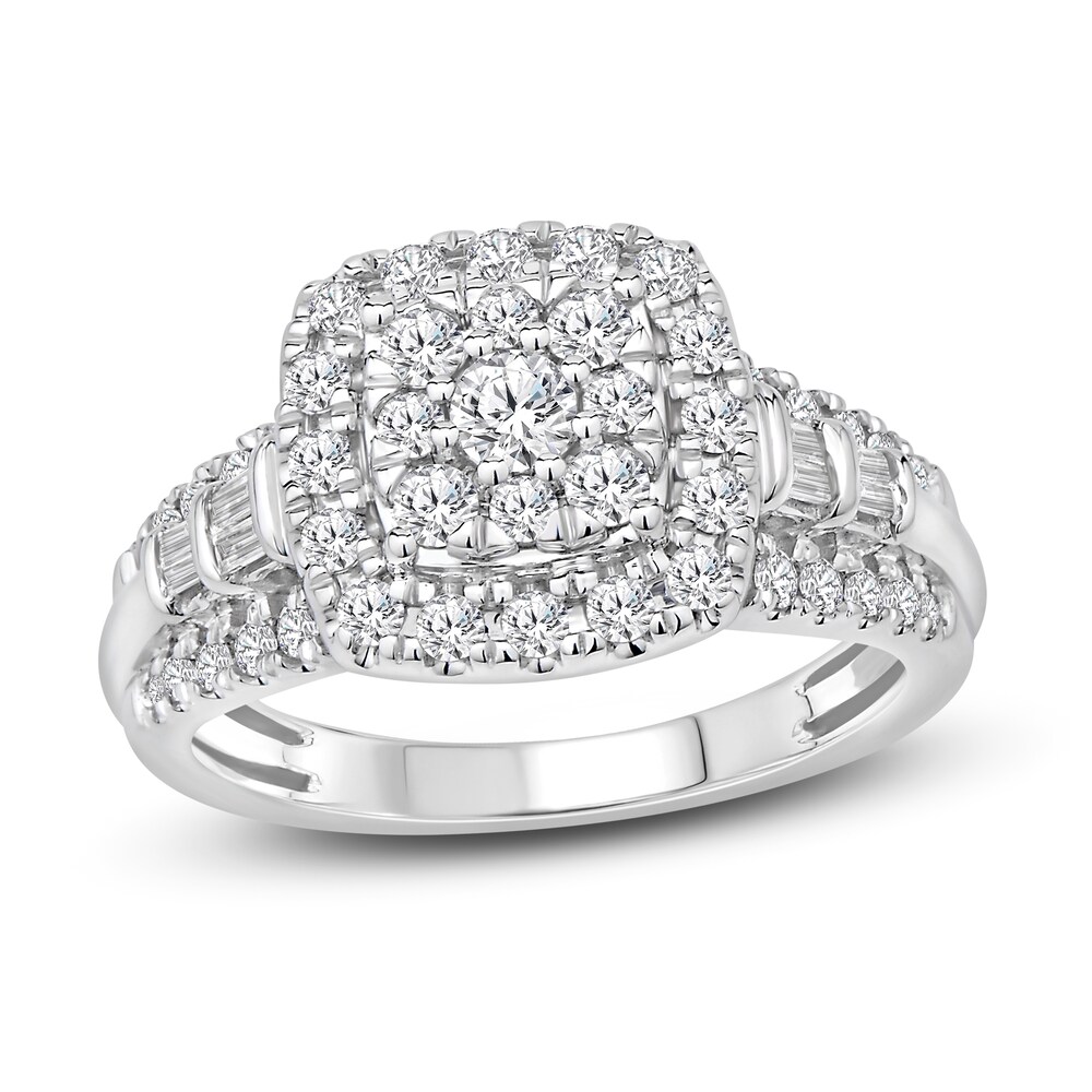 Diamond Ring 1 ct tw Round/Baguette 14K White Gold 0xwFjPwd Diamond Ring 1 ct tw Round/Baguette 14K White Gold 0xwFjPwd
