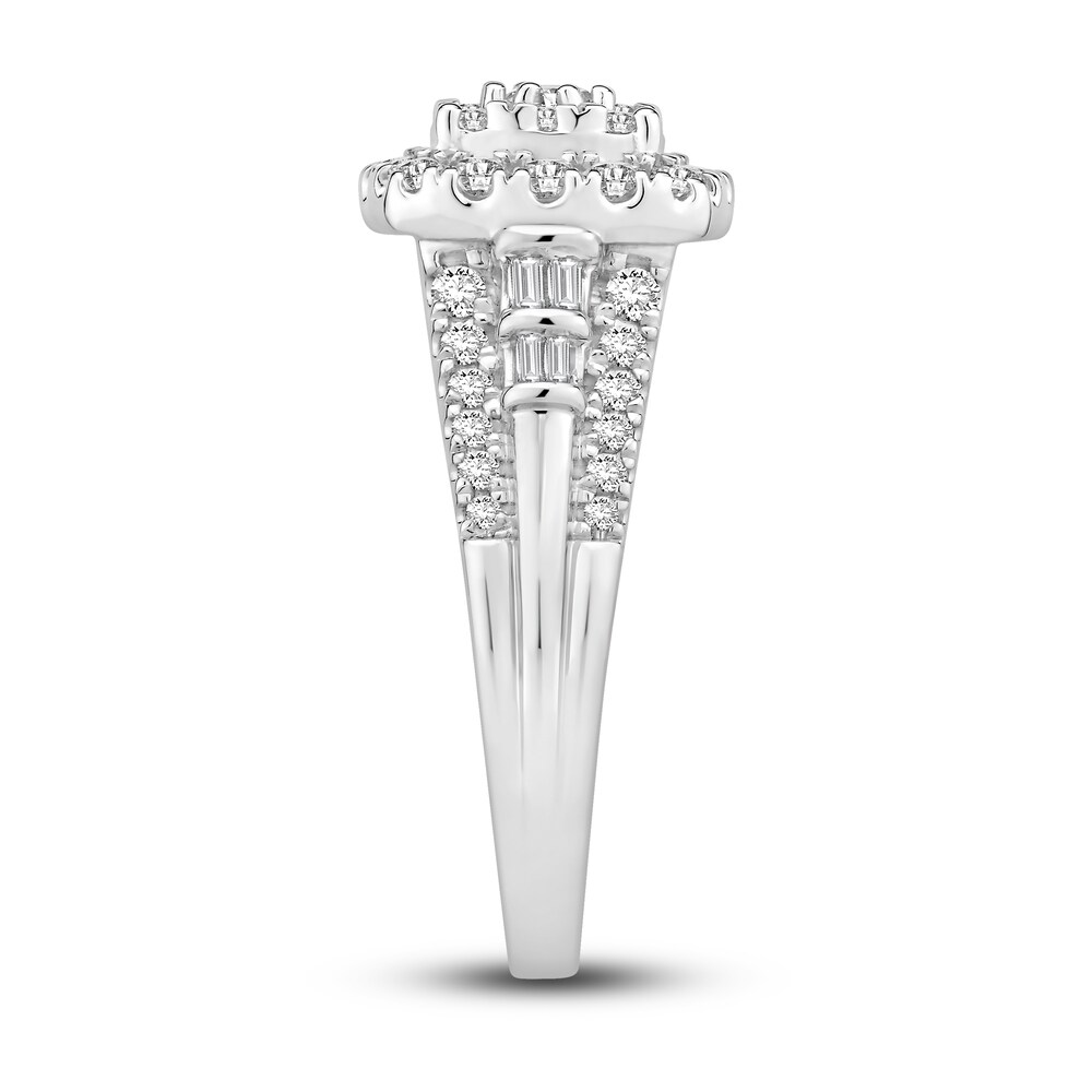 Diamond Ring 1 ct tw Round/Baguette 14K White Gold 0xwFjPwd Diamond Ring 1 ct tw Round/Baguette 14K White Gold 0xwFjPwd