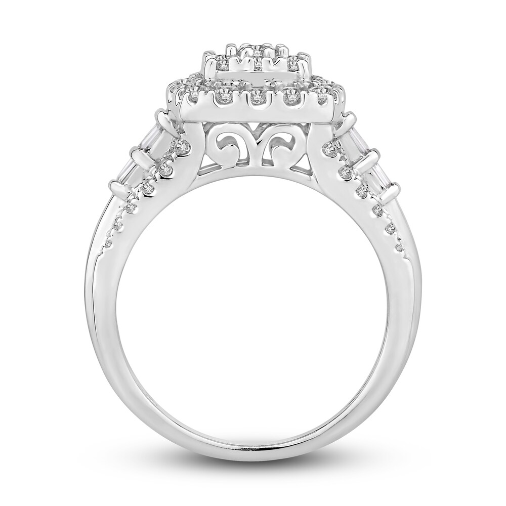 Diamond Ring 1 ct tw Round/Baguette 14K White Gold 0xwFjPwd Diamond Ring 1 ct tw Round/Baguette 14K White Gold 0xwFjPwd