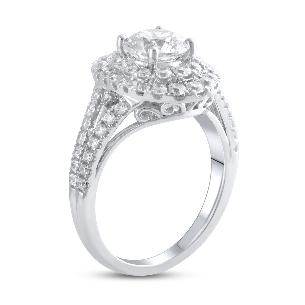 Lab-Created Diamond Engagement Ring 2-3/8 ct tw Round 14K White Gold 144kEhLd Lab-Created Diamond Engagement Ring 2-3/8 ct tw Round 14K White Gold 144kEhLd