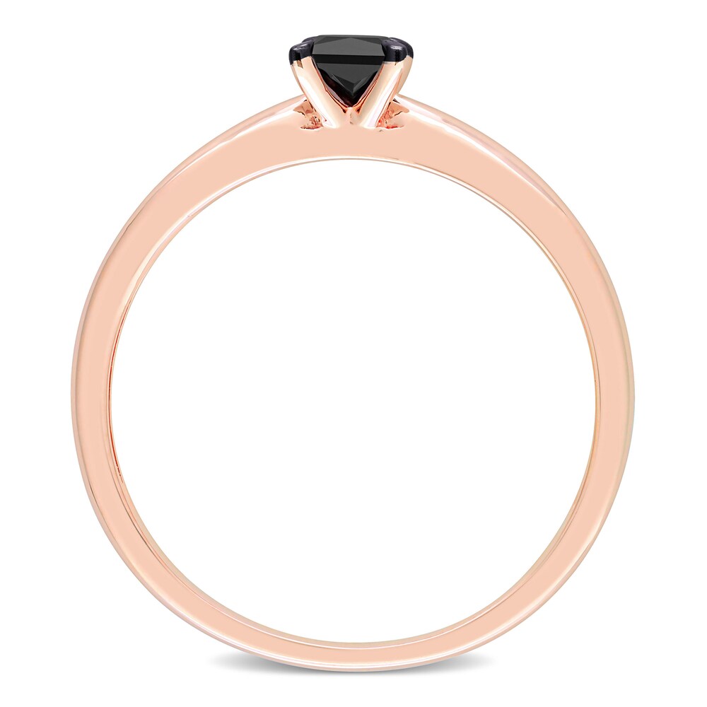Black Diamond Solitaire Engagement Ring 1/4 ct tw Princess-cut 14K Rose Gold 1IgyGvTF Black Diamond Solitaire Engagement Ring 1/4 ct tw Princess-cut 14K Rose Gold 1IgyGvTF