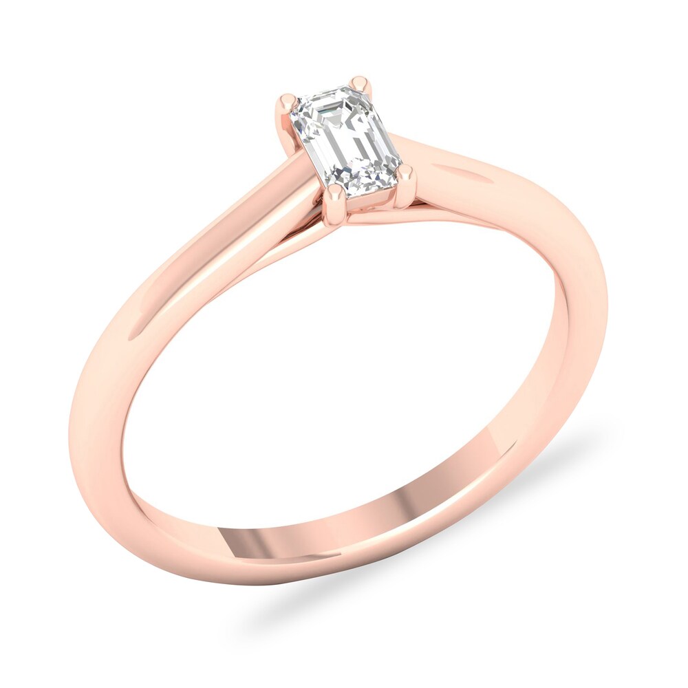 Diamond Solitaire Ring 1/4 ct tw Emerald-cut 14K Rose Gold (SI2/I) 1JQ5ecvS Diamond Solitaire Ring 1/4 ct tw Emerald-cut 14K Rose Gold (SI2/I) 1JQ5ecvS