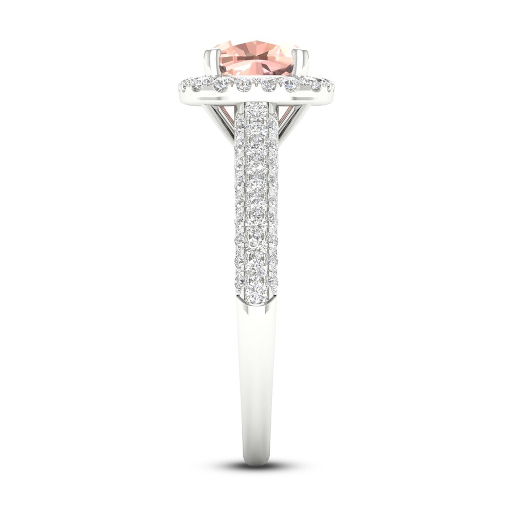Natural Morganite Engagement Ring 1/2 ct tw Round/Cushion 14K White Gold 1L7adDbK Natural Morganite Engagement Ring 1/2 ct tw Round/Cushion 14K White Gold 1L7adDbK