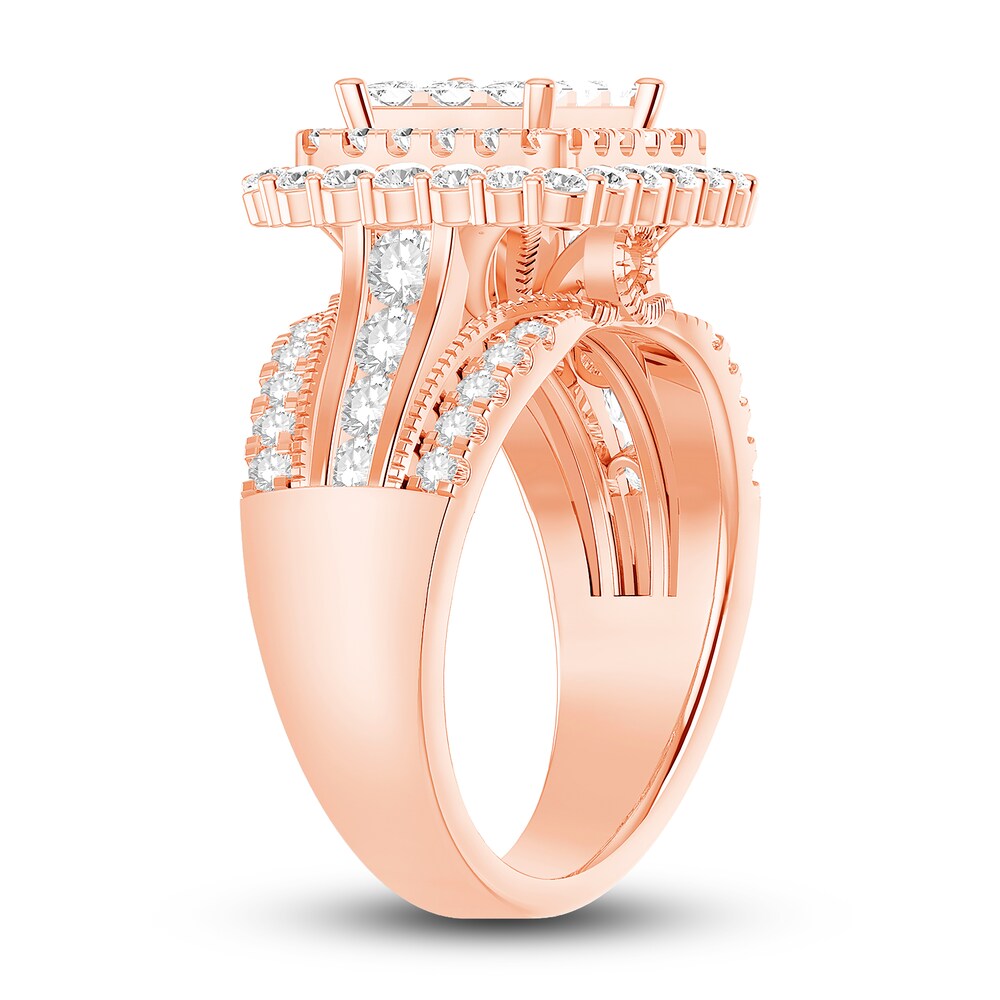 Diamond Engagement Ring 2 ct tw Princess/Round 14K Rose Gold 1NqaNJUM