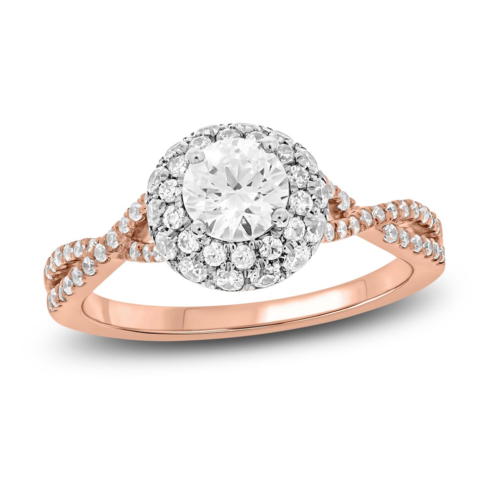 Diamond Engagement Ring 1 ct tw Round 14K Rose Gold 1PQFpWJx Diamond Engagement Ring 1 ct tw Round 14K Rose Gold 1PQFpWJx