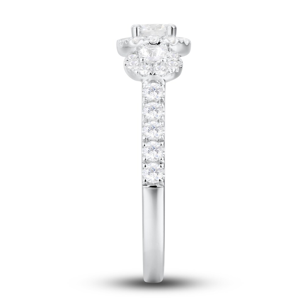 Diamond 3-Stone Engagement Ring 1-1/2 ct tw Round 14K White Gold 1cLBkanC Diamond 3-Stone Engagement Ring 1-1/2 ct tw Round 14K White Gold 1cLBkanC