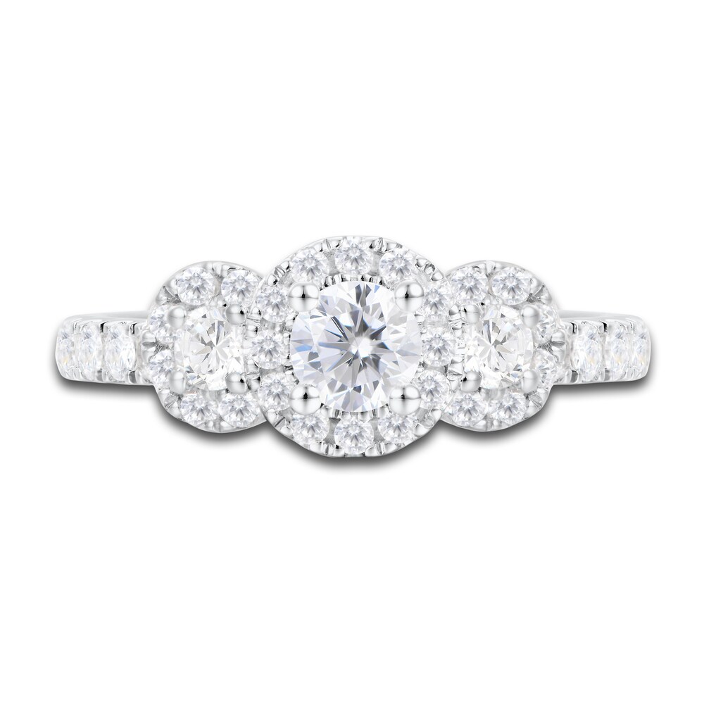 Diamond 3-Stone Engagement Ring 1-1/2 ct tw Round 14K White Gold 1cLBkanC Diamond 3-Stone Engagement Ring 1-1/2 ct tw Round 14K White Gold 1cLBkanC