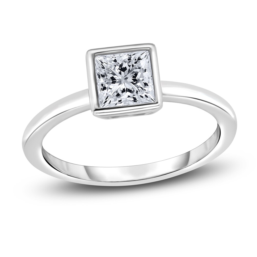 Diamond Solitaire Engagement Ring 3/4 ct tw Bezel-Set Princess 14K White Gold (I2/I) 1fCh5n6D Diamond Solitaire Engagement Ring 3/4 ct tw Bezel-Set Princess 14K White Gold (I2/I) 1fCh5n6D