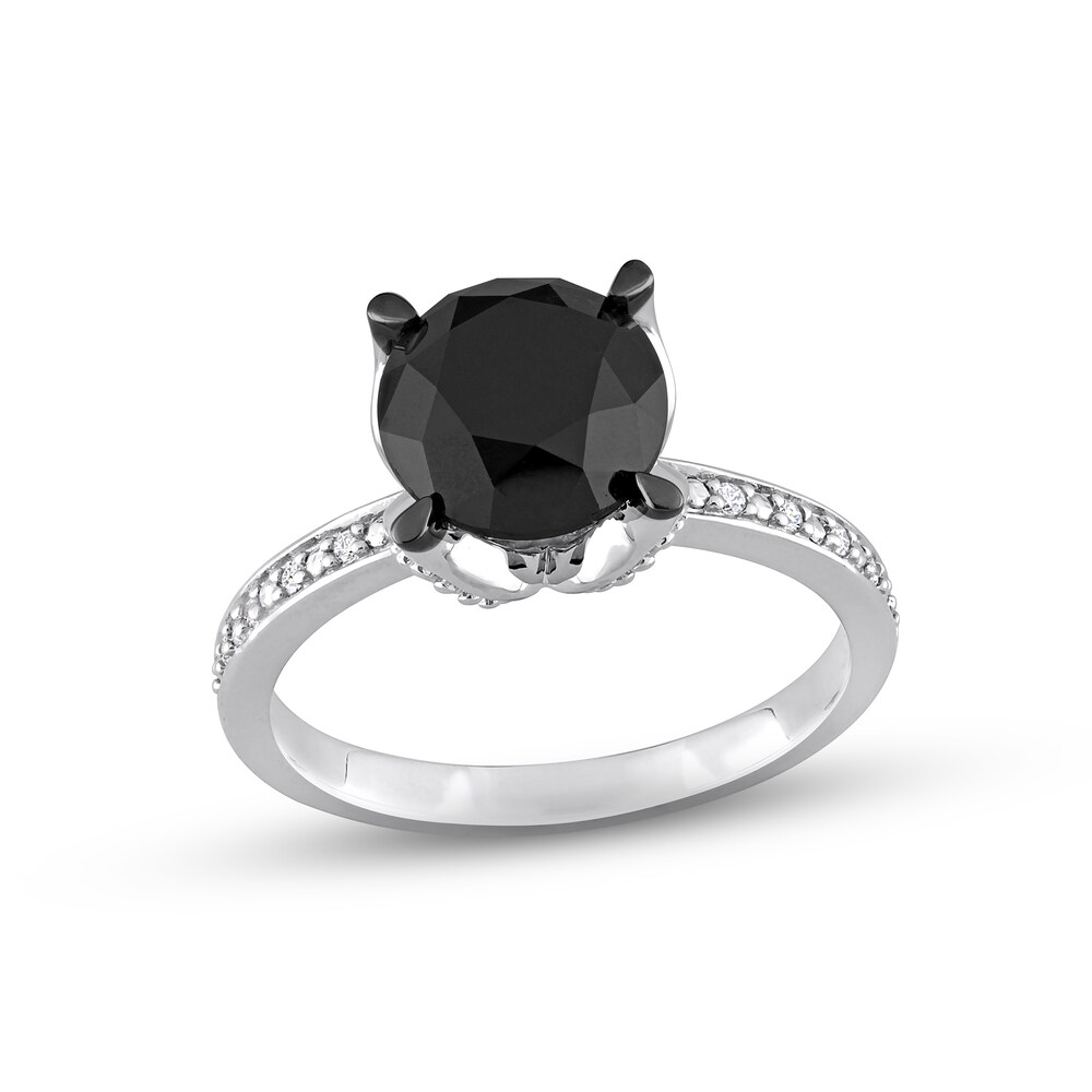 Black Diamond Engagement Ring 3 ct tw Round 14K White Gold 1fPbmFm4 Black Diamond Engagement Ring 3 ct tw Round 14K White Gold 1fPbmFm4