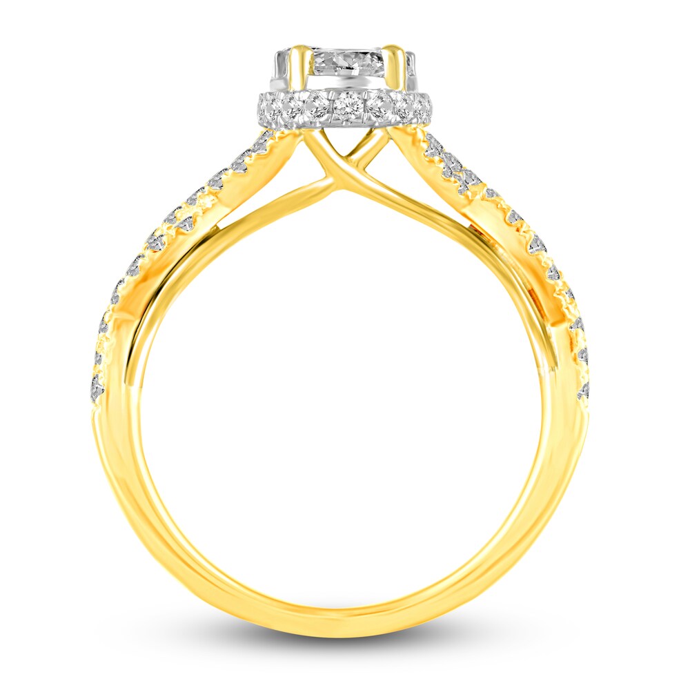 Diamond Oval Halo Engagement Ring 1 ct tw Round 14K Yellow Gold 1ha8g0Rr Diamond Oval Halo Engagement Ring 1 ct tw Round 14K Yellow Gold 1ha8g0Rr