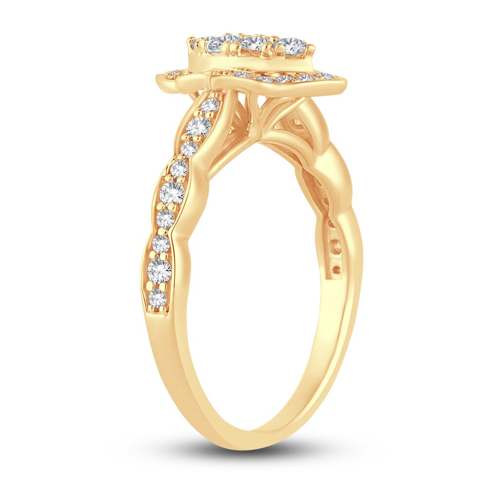 Diamond Engagement Ring 1/2 ct tw Round 14K Yellow Gold 1mdSdYL7 Diamond Engagement Ring 1/2 ct tw Round 14K Yellow Gold 1mdSdYL7