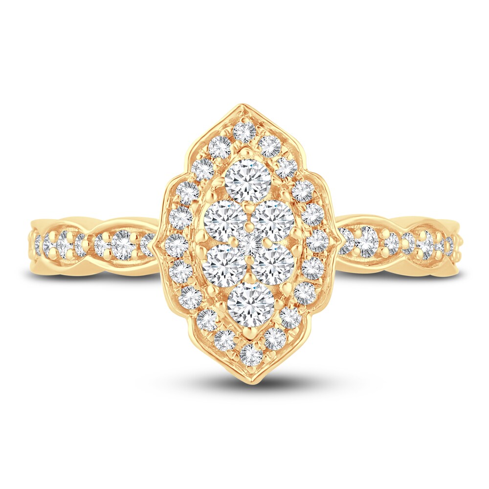 Diamond Engagement Ring 1/2 ct tw Round 14K Yellow Gold 1mdSdYL7 Diamond Engagement Ring 1/2 ct tw Round 14K Yellow Gold 1mdSdYL7